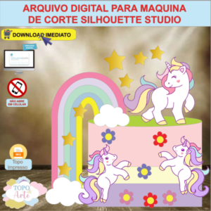 ARQUIVO de Corte Topo de Bolo Unicornio - 20