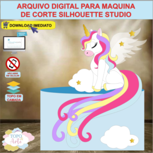 ARQUIVO de Corte Topo de Bolo Unicornio de Asas - 02