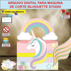 ARQUIVO de Corte Topo de Bolo Unicornio de Asas - 07