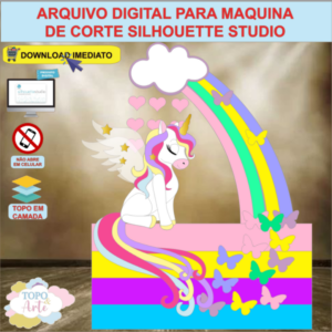 ARQUIVO de Corte Topo de Bolo Unicornio de Asas - 13