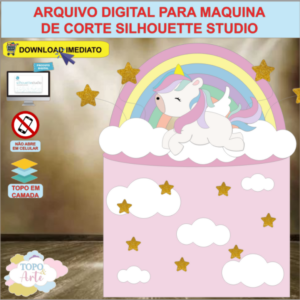 ARQUIVO de Corte Topo de Bolo Unicornio de Asas - 15