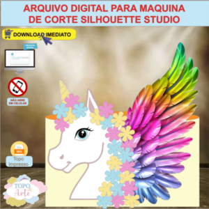 ARQUIVO de Corte Topo de Bolo Unicornio de Asas - 03