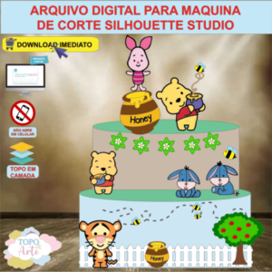 ARQUIVO de Corte Topo de Bolo Ursinho Pooh - 05