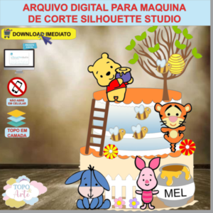 ARQUIVO de Corte Topo de Bolo Ursinho Pooh - 07