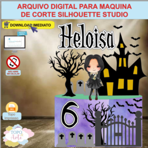 ARQUIVO de Corte Topo de Bolo Wandinha Addams - 06