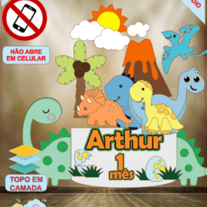 ARQUIVO de Corte Topo de Bolo Dinossauro - 01