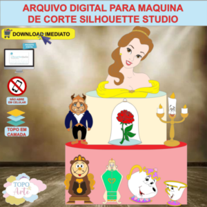 ARQUIVO de Corte Topo de Bolo A Bela e a Fera - 05