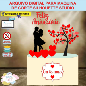 ARQUIVO de Corte Topo de Bolo Dia dos Namorados Casal Apaixonados - 07