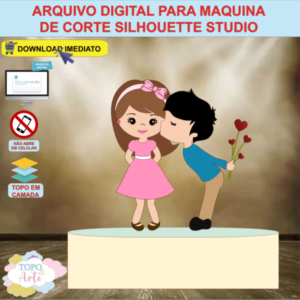 ARQUIVO de Corte Topo de Bolo Dia dos Namorados Casal Apaixonados - 09