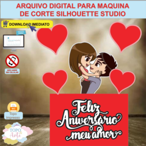 ARQUIVO de Corte Topo de Bolo Dia dos Namorados Casal Apaixonados - 29