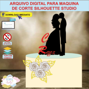 ARQUIVO de Corte Topo de Bolo Dia dos Namorados Casal de Noivos Apaixonados - 15