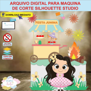 ARQUIVO de Corte Topo de Bolo Festa Junina Menina - 58