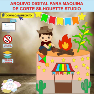 ARQUIVO de Corte Topo de Bolo Festa Junina Menino - 22