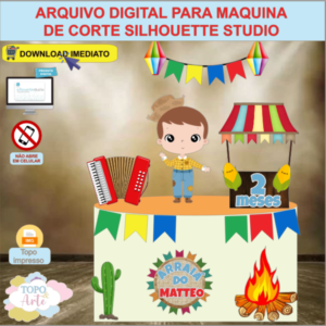 ARQUIVO de Corte Topo de Bolo Festa Junina Menino - 65
