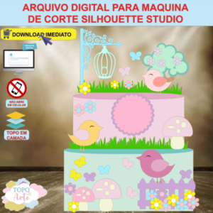ARQUIVO de Corte Topo de Bolo  Jardim encantado - 06