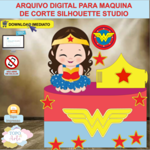 ARQUIVO de Corte Topo de Bolo Mulher Maravilha - 05