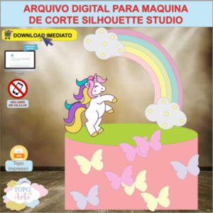 ARQUIVO de Corte Topo de Bolo Unicornio - 21