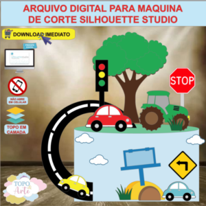 ARQUIVO de Corte Topo de Bolo Carros - 01