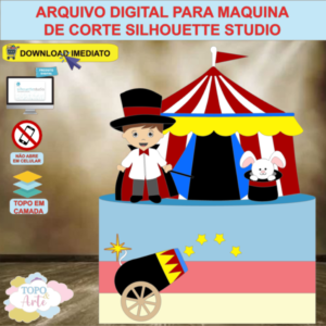 ARQUIVO de Corte Topo de Bolo Circo Menino - 02