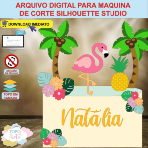 ARQUIVO de Corte Topo de Bolo Flamingo - 01