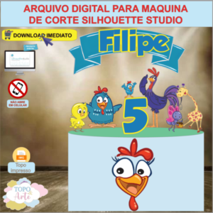 ARQUIVO de corte Topo de bolo Galinha Pintadinha M* - 01