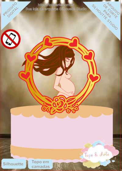 ARQUIVO de Corte Topo de Bolo Mulher Gravida - 03