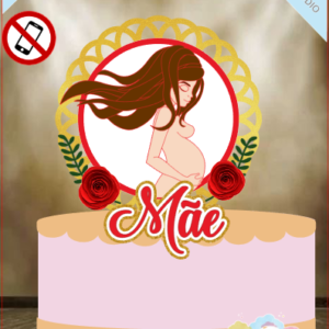 ARQUIVO de Corte Topo de Bolo Mae Mulher Gravida cha revelacao - 05