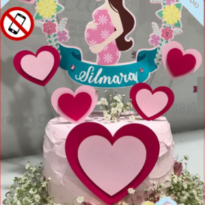 ARQUIVO de Corte Topo de Bolo Mae Mulher Gravida cha revelacao - 03