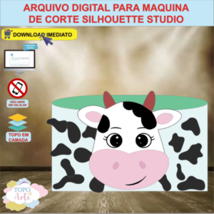 ARQUIVO de Corte Topo de Bolo Vaca Vaquinha Menina - 05