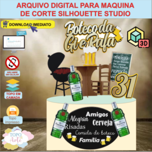 ARQUIVO de Corte Topo de Bolo Bar Boteco com cadeira 3D - 03