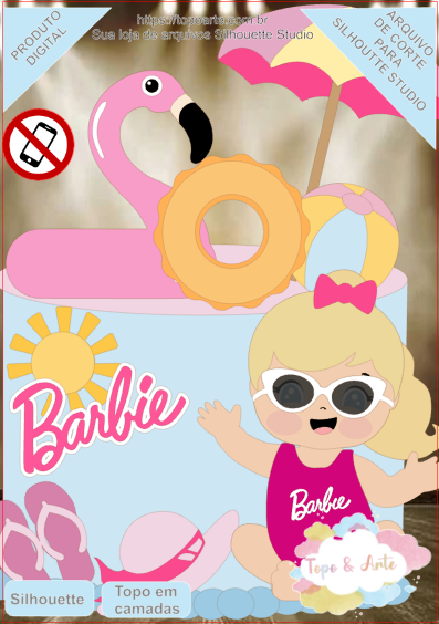 Topo de Bolo - Barbie Morena