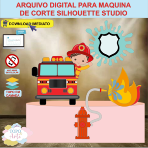ARQUIVO de Corte Topo de Bolo Bombeiro Menino - 05