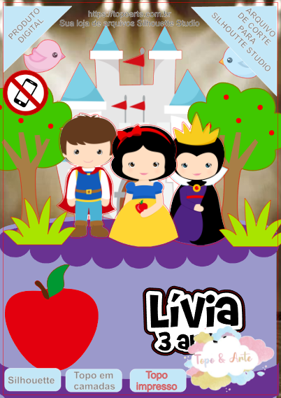 ARQUIVO de Corte Topo de Bolo Branca de Neve - 15