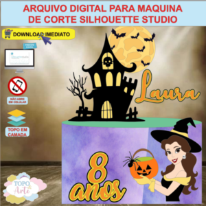 ARQUIVO de Corte Topo de Bolo Halloween Dia das Bruxas - 08
