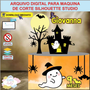 ARQUIVO de Corte Topo de Bolo Halloween Fantasma - 09