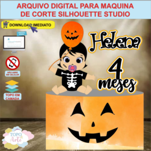 ARQUIVO de Corte Topo de Bolo Halloween Menina - 06