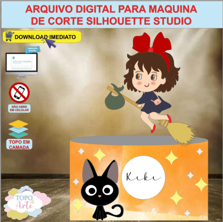 ARQUIVO de Corte Topo de Bolo Halloween Menina - 07