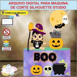 ARQUIVO de Corte Topo de Bolo Halloween Menina - 14