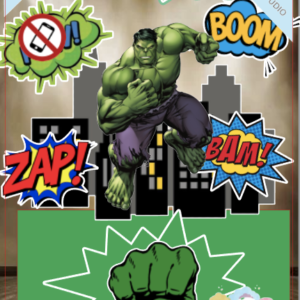 ARQUIVO de corte - Topo de bolo Hulk - M* 01