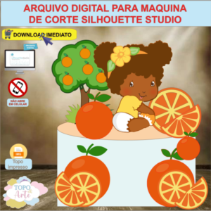 ARQUIVO de Corte Topo de Bolo Menina Laranjinha - 01