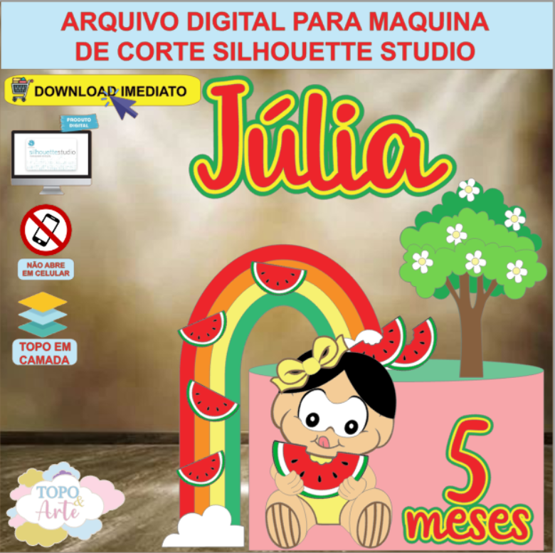 ARQUIVO de Corte Topo de Bolo Turma da Monica Apresenta Magali - 27
