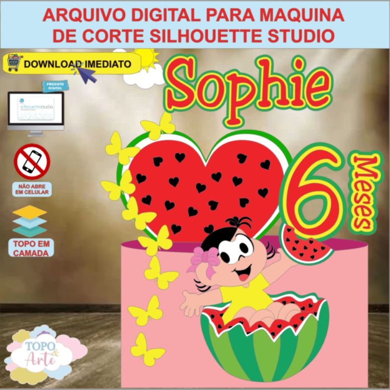 ARQUIVO de Corte Topo de Bolo Turma da Monica Apresenta Magali - 29