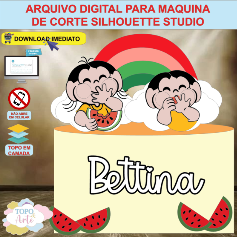 ARQUIVO de Corte Topo de Bolo Turma da Monica Apresenta Magali - 32