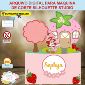 ARQUIVO de corte - Topo de bolo Moranguinho 01