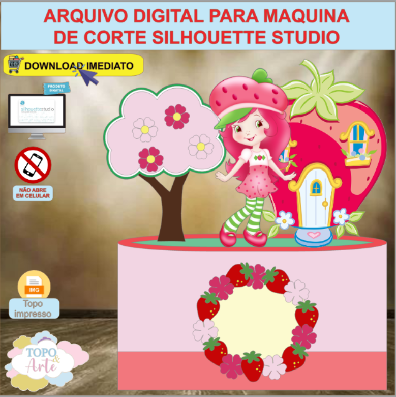 ARQUIVO de Corte Topo de Bolo Moranguinho - 02