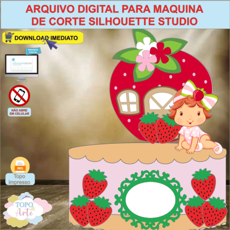 ARQUIVO de Corte Topo de Bolo Moranguinho - 05