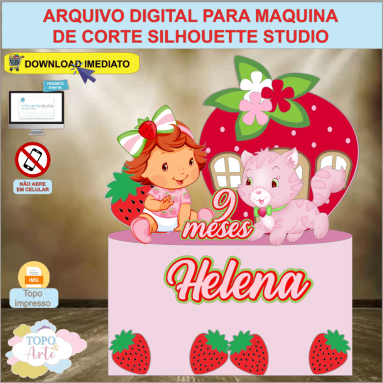 ARQUIVO de Corte Topo de Bolo Moranguinho - 11