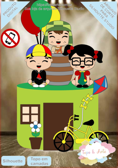 ARQUIVO de Corte Topo de Bolo Turma do Chaves Kiko e Chiquinha - 10