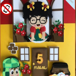 ARQUIVO de Corte Topo de Bolo  Turma do Chaves e Chiquinha - 07