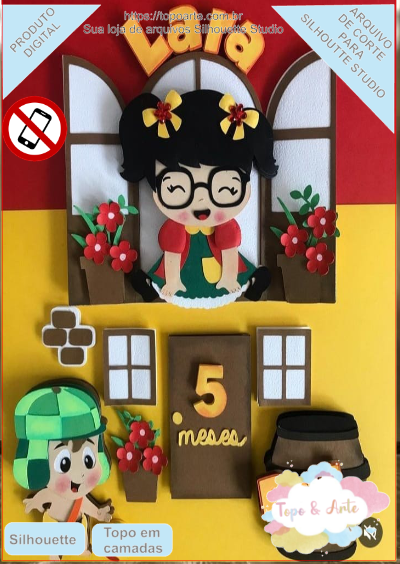 ARQUIVO de Corte Topo de Bolo Turma do Chaves e Chiquinha - 07